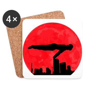 Red Moon Calisthenics - Untersetzer (4er-Set) - Weiß - Vorne