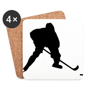 Eishockey Spieler Hockey Puck Wintersport - Untersetzer (4er-Set) - Weiß - Vorne