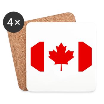 flag canada - Coasters (set of 4) - white - Front