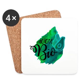 Idée de cadeau de végétarien végétarien - Dessous de verre (lot de 4) - blanc - Devant