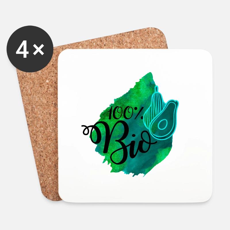 Veganer Vegetarier Tierschutz Geschenkidee - Untersetzer (4er-Set) - Weiß
