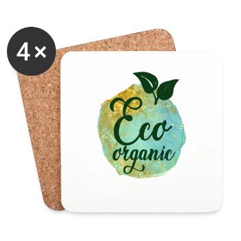 Idée de cadeau de végétarien végétarien - Dessous de verre (lot de 4) - blanc - Devant