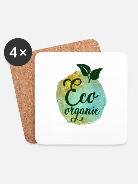 Veganer Vegetarier Tierschutz Geschenkidee - Untersetzer (4er-Set) - Weiß