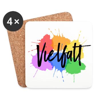 Vielfalt LGBT Gay Pride Farbkleckse - Untersetzer (4er-Set) - Weiß - Vorne