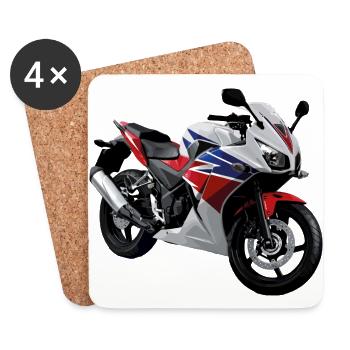 Motorrad - Untersetzer (4er-Set) - Weiß - Vorne