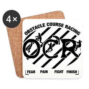 OCR Obstacle Course Racing - Untersetzer (4er-Set) - Weiß - Vorne