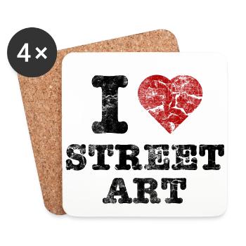 i_love_streetart_vintage - Coasters (set of 4) - white - Front