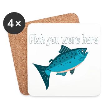Fischer ohne Fisch lustiges Geschenk für Angler - Untersetzer (4er-Set) - Weiß - Vorne