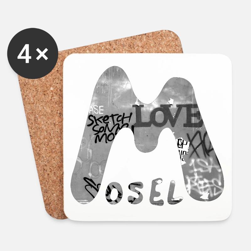 Mosel Liebe - Untersetzer (4er-Set) - Weiß