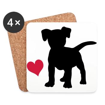 Jack Russell Terrier - Dessous de verre (lot de 4) - blanc - Devant