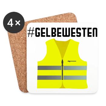 Protest der Gelbe Westen Gelbwesten Revolution - Untersetzer (4er-Set) - Weiß - Vorne