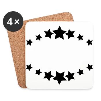 Stars / / insigne / / champ texte / / Logo / / - Dessous de verre (lot de 4) - blanc - Devant