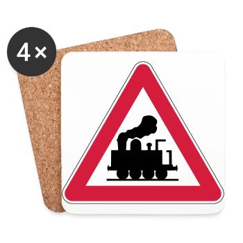 Caution Railway - Coasters (set of 4) - white - Front