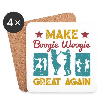 Make Boogie Woogie Great Again Tanzen Geschenk - Untersetzer (4er-Set) - Weiß - Vorne
