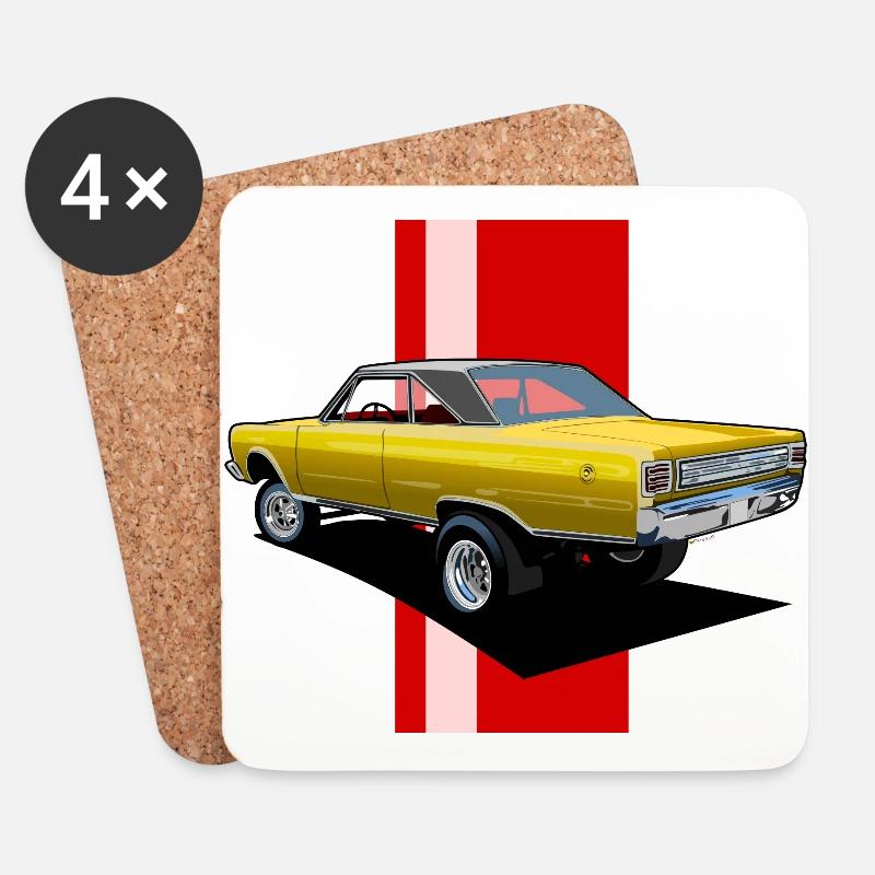 Hot Rod - Untersetzer (4er-Set) - Weiß