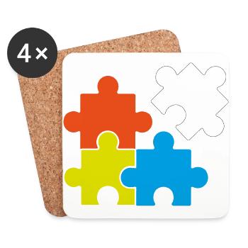 Puzzel Retrogaming Geschenk Legespiel Spiel Games - Untersetzer (4er-Set) - Weiß - Vorne