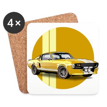 Sports car - Coasters (set of 4) - white - Front