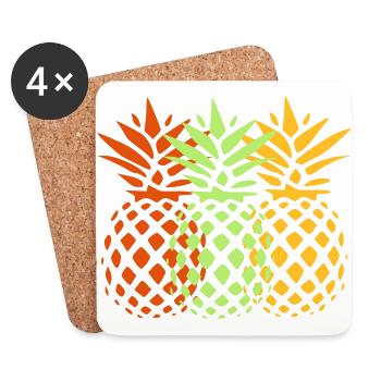 ananas - Dessous de verre (lot de 4) - blanc - Devant
