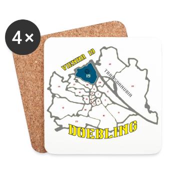 Döbling Wien 19 - Untersetzer (4er-Set) - Weiß - Vorne