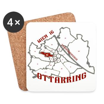 Ottakring - Untersetzer (4er-Set) - Weiß - Vorne