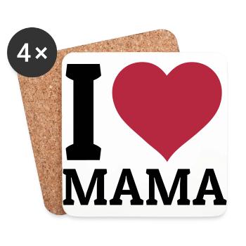 I love Mama - Untersetzer (4er-Set) - Weiß - Vorne