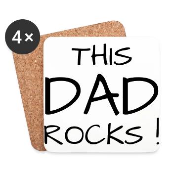 Dad - Daddy - Father's Day - Baby - Birth - Humor - Coasters (set of 4) - white - Front
