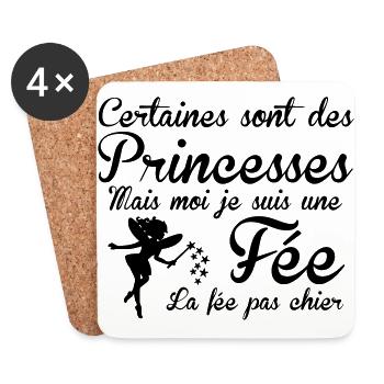 la fée pas chier - Coasters (set of 4) - white - Front