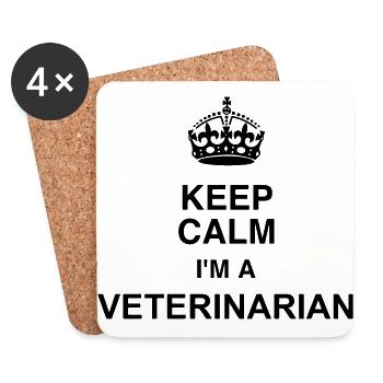 Vétérinaire / Animal / Travail / Métier / Job - Dessous de verre (lot de 4) - blanc - Devant