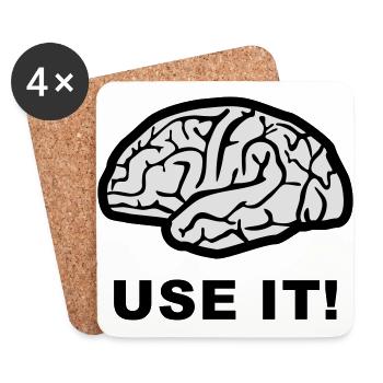 Brain - use it! - Coasters (set of 4) - white - Front