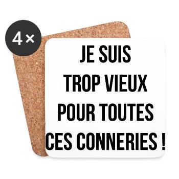 Cinéma / Citation / Série télé / Geek - Dessous de verre (lot de 4) - blanc - Devant