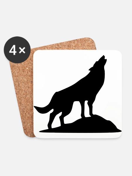 Wolf - Wolkshund - Untersetzer (4er-Set) - Weiß