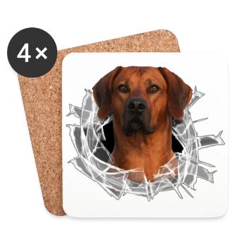 Rhodesian Ridgeback auf Glas - Untersetzer (4er-Set) - Weiß - Vorne