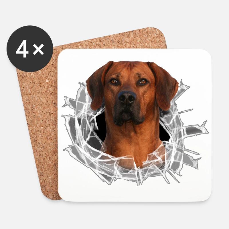 Rhodesian Ridgeback auf Glas - Untersetzer (4er-Set) - Weiß