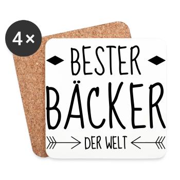 Baker Bakery Boulanger Bäcker Bäckerei Boulangerie - Coasters (set of 4) - white - Front