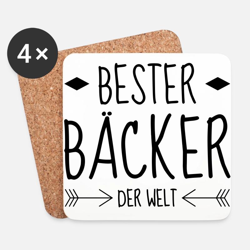 Bäcker / Bäckerei / Bäckerin / Brot - Untersetzer (4er-Set) - Weiß