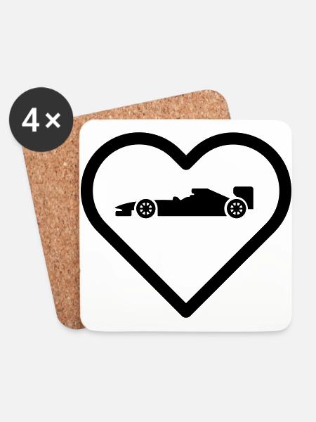 Herz Formula F 1 racing car motorsport racing car car - Coasters (set of 4) - white