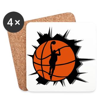 Basketball & Basketball Player & Crack - Coasters (set of 4) - white - Front