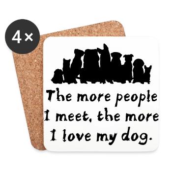 Dog love - Dessous de verre (lot de 4) - blanc - Devant