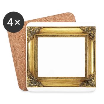 Golden Picture Frame - Coasters (set of 4) - white - Front