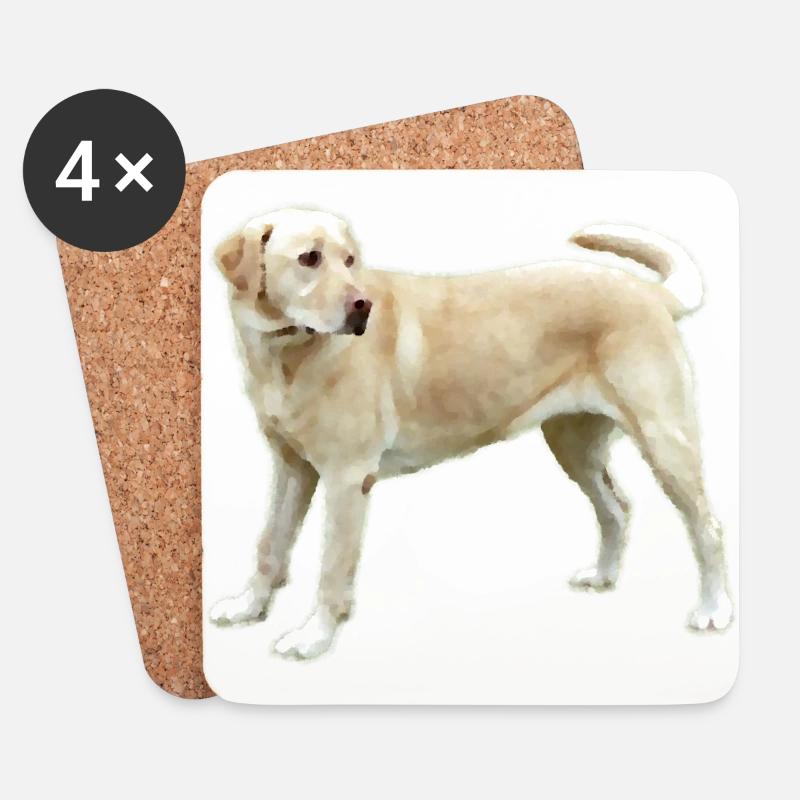 Labrador in Hellbraun - Untersetzer (4er-Set) - Weiß
