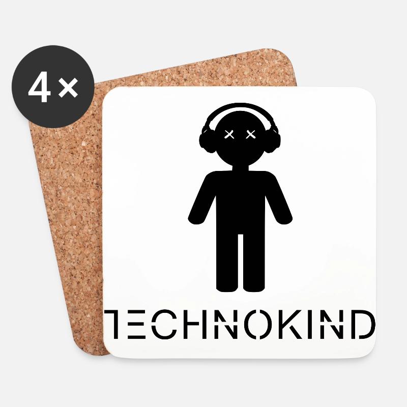 TECHNOKIND BOY - Untersetzer (4er-Set) - Weiß