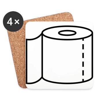 Papier hygiénique pour les urgences - Dessous de verre (lot de 4) - blanc - Devant