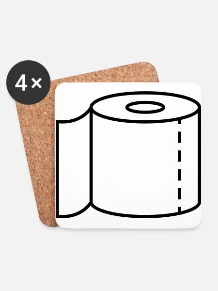 Toilet paper for emergencies - Coasters (set of 4) - white