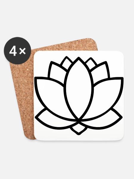 Lotus - Untersetzer (4er-Set) - Weiß