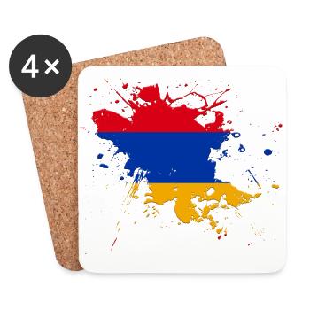 Armenia flag as a splash of color - Coasters (set of 4) - white - Front