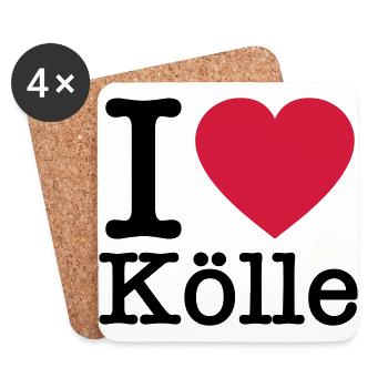 J'aime Cologne - Kölle - Colonia - Dessous de verre (lot de 4) - blanc - Devant