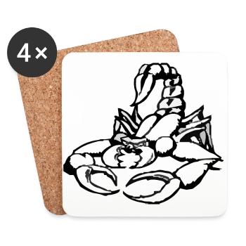 SCORPION - Dessous de verre (lot de 4) - blanc - Devant