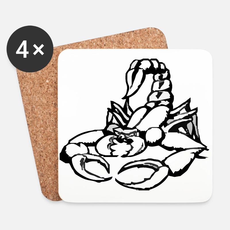 SKORPION - Untersetzer (4er-Set) - Weiß