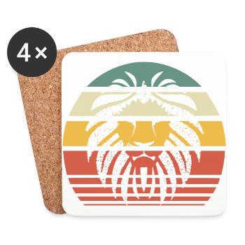 Lion lion head africa nature animals vintage retro - Coasters (set of 4) - white - Front