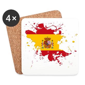 Drapeau de l'Espagne comme une touche de couleur - Dessous de verre (lot de 4) - blanc - Devant